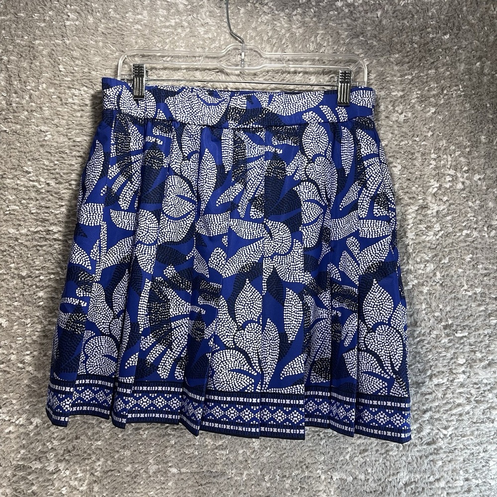 Chico's Floral Pleated Pull On Skort Skirt 1, 8 Pockets Colorful Outdoor Modest